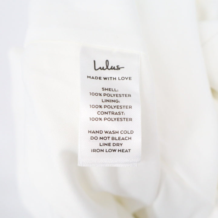 Lulus Radiant Romance Maxi Dress Womens S White Tie-Strap Front Slit Square Neck