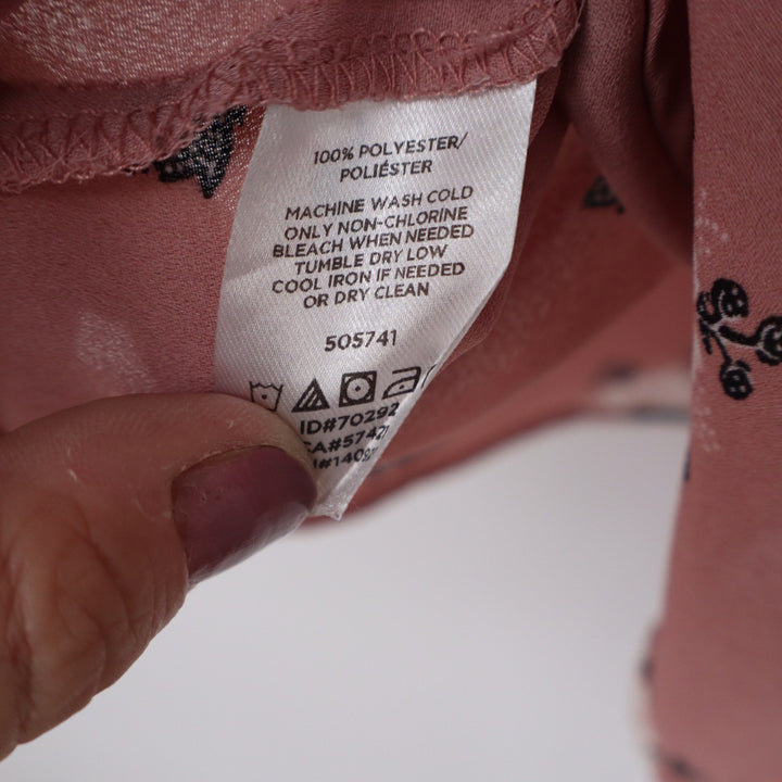 LOFT Outlet Pink Floral Sleeveless Tie Back Blouse XL