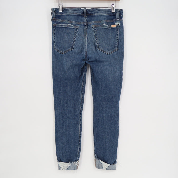 Joe's Jeans Womens 28 Blue Denim Cotton Stretch Distressed Hem High Rise Skinny