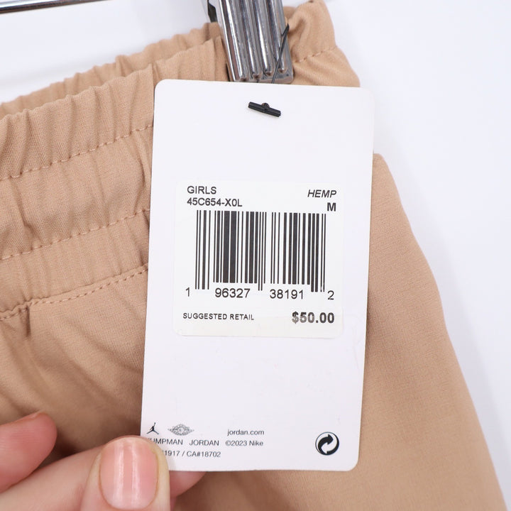 Jordan Girls Jumpman Cargo Pants Hemp Beige Joggers Size M 10-12 NEW
