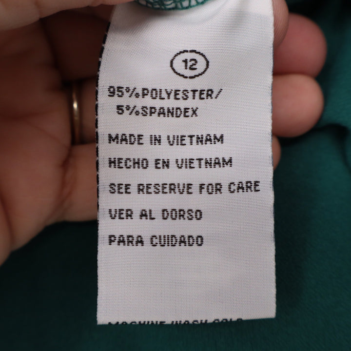 Shelby & Palmer Green Cold Shoulder Wide Leg Jumpsuit Size 12 Emerald V-Neck