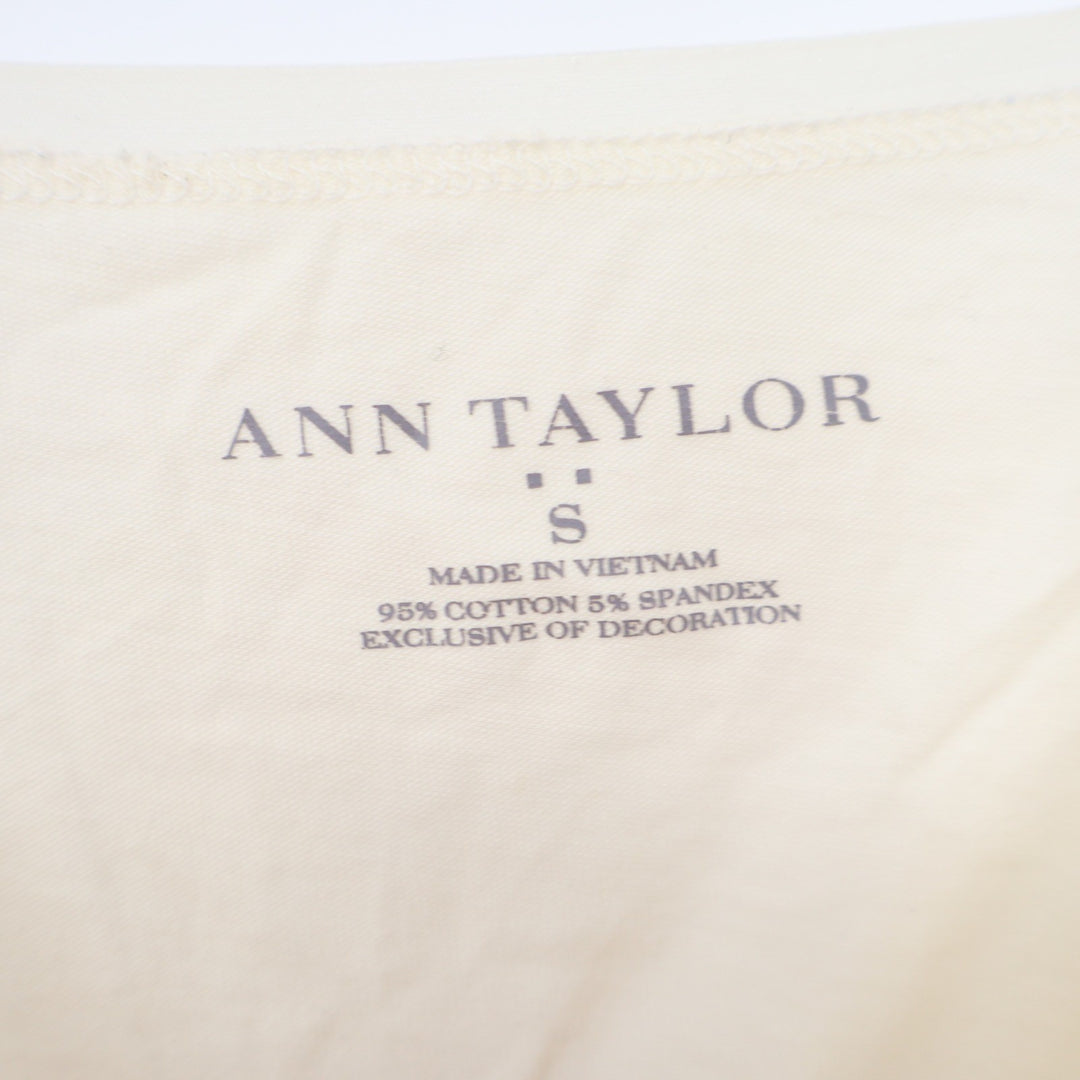 Ann Taylor Womens Small Pale Yellow Cotton Spandex Adjustable Strap Cami Tank