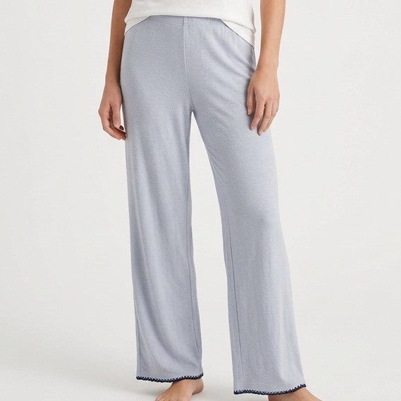 Eberjey Side Of Life Pajama Pants Womens S Blue Stretch Elastic Waist Wide Leg