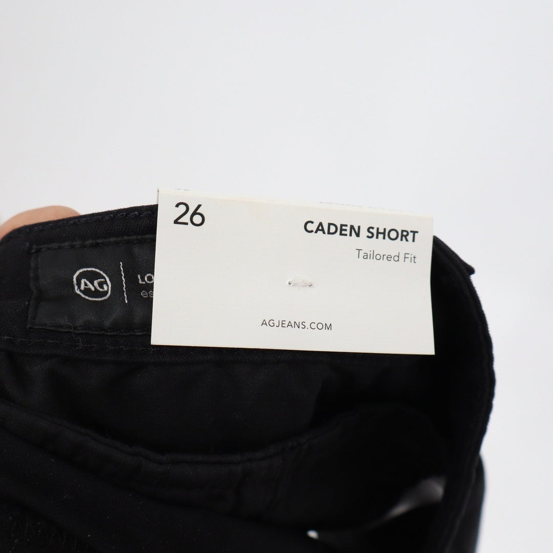 AG Adriano Goldschmied Caden Short Tailored Fit Black Chino Shorts Size 26 NEW