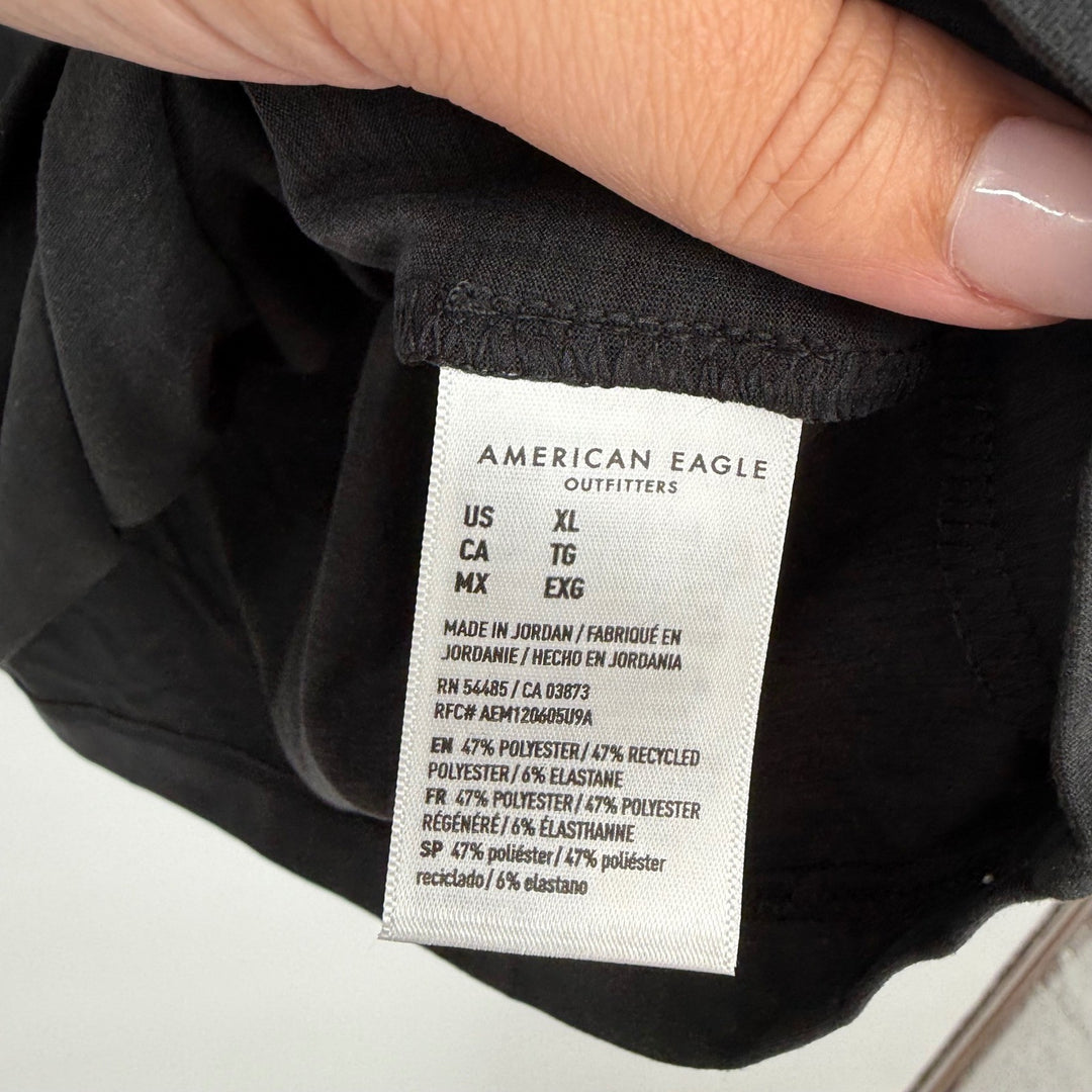 American Eagle Outfitters Men's XL Black Soft Knit T-Shirt Casual Everyday