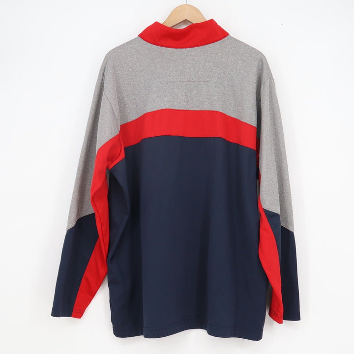 Antigua New England Patriots NFL Quarter Zip Pullover Navy Grey Red Mens XXL