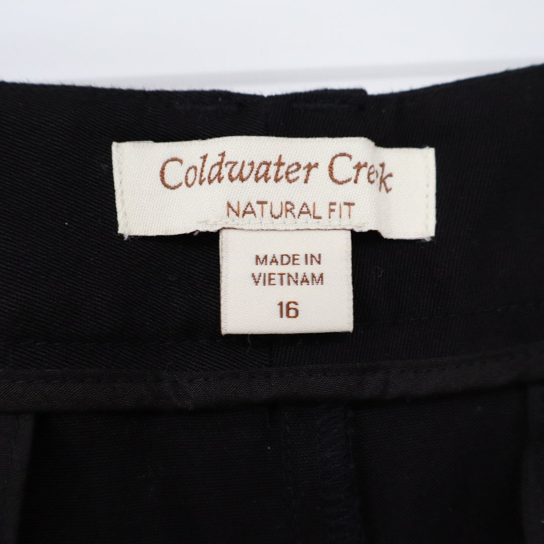 Coldwater Creek Natural Fit Black Cotton Stretch Bermuda Shorts Womens 16
