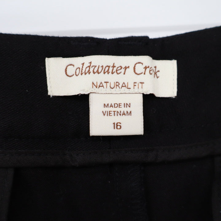 Coldwater Creek Natural Fit Black Cotton Stretch Bermuda Shorts Womens 16