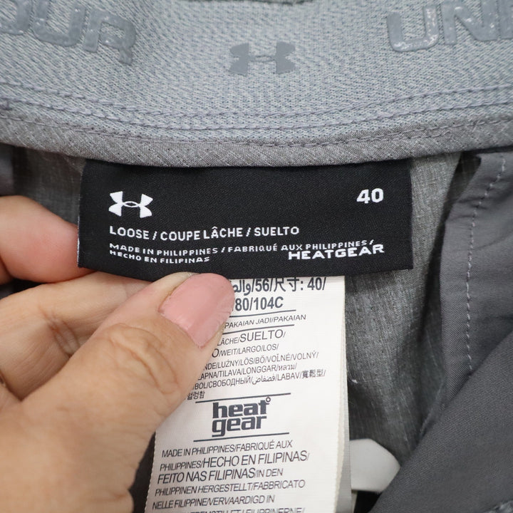 Under Armour HeatGear Mens Gray Loose Fit Golf Shorts Size 40 Heathered