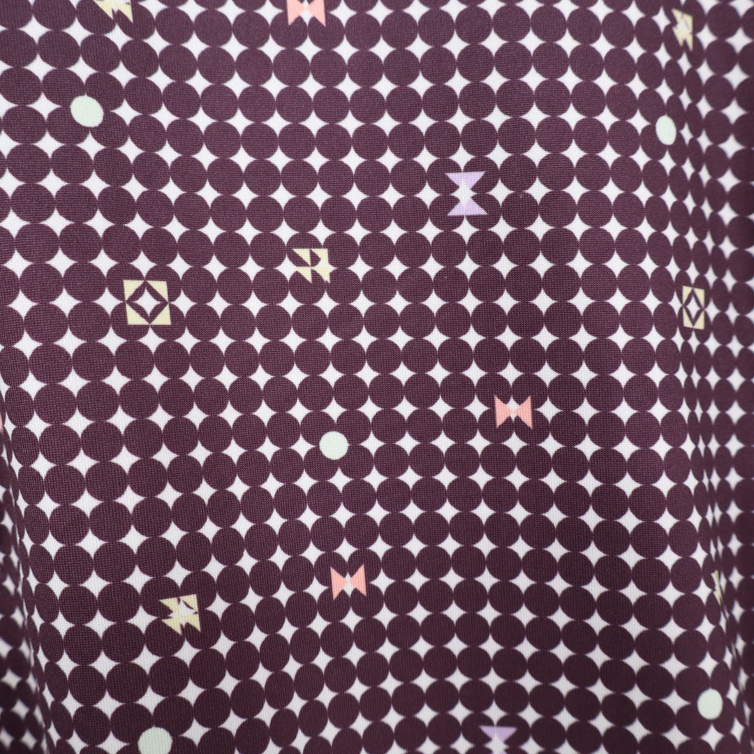 Bad Birdie Womens XS Quarter Zip Golf Pullover Burgundy Geometric Cropped Top