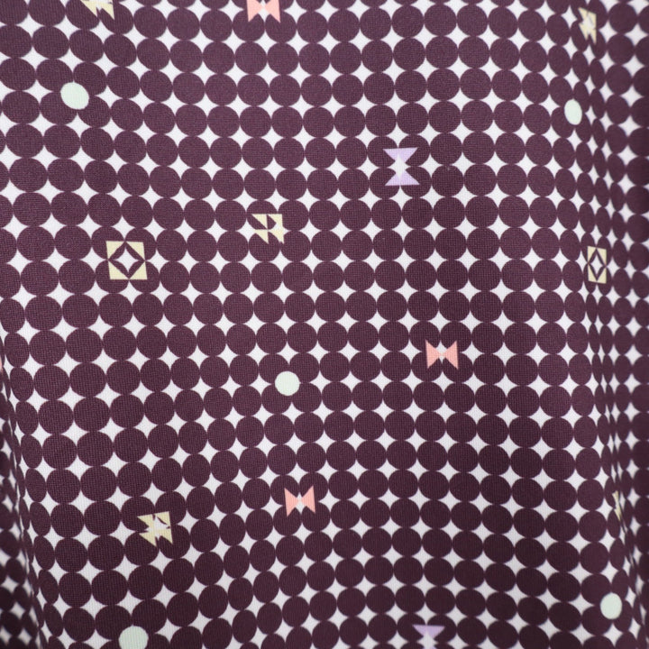 Bad Birdie Womens XS Quarter Zip Golf Pullover Burgundy Geometric Cropped Top
