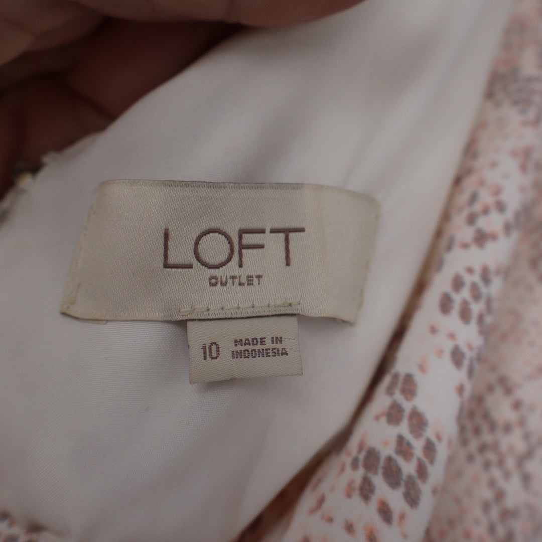 LOFT Outlet Womens Neutral Snakeskin Print Wide Leg Sleeveless Jumpsuit Size 10