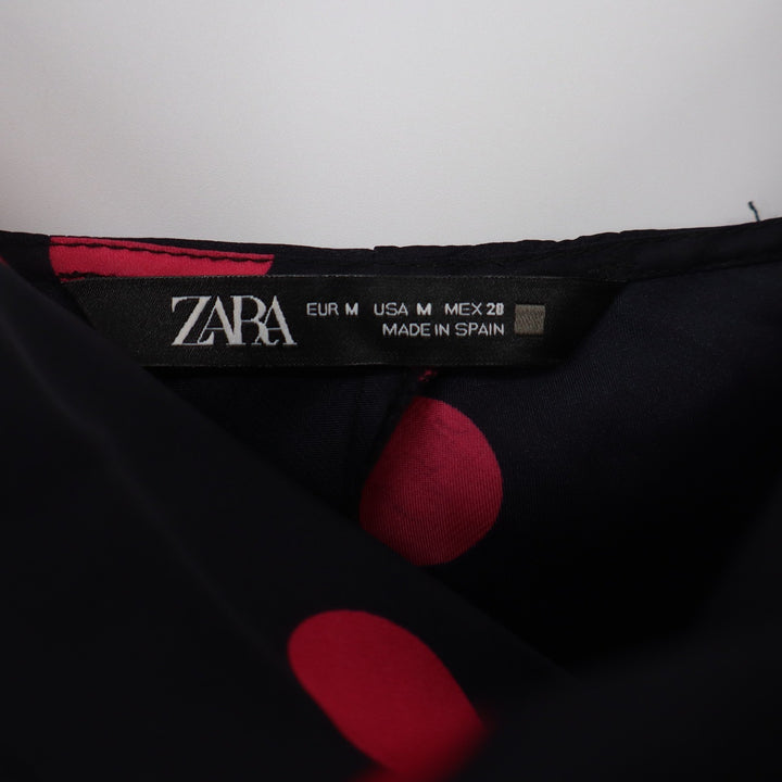 Zara Camisole Womens M Cowl Neck Black Red Polka Dot Spaghetti Strap Excellent