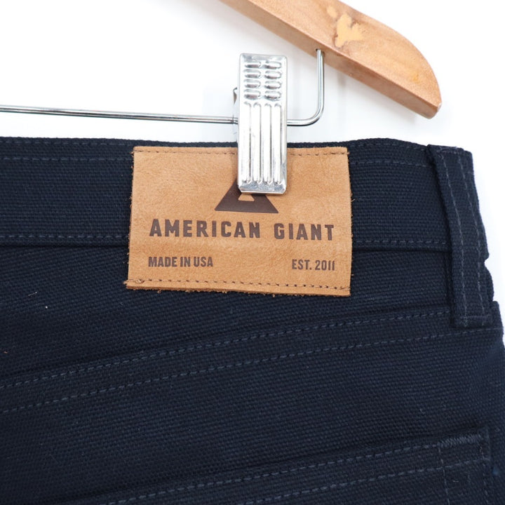American Giant Roughneck Straight Jeans Men 34x30 Navy Cotton Stretch Outdoor
