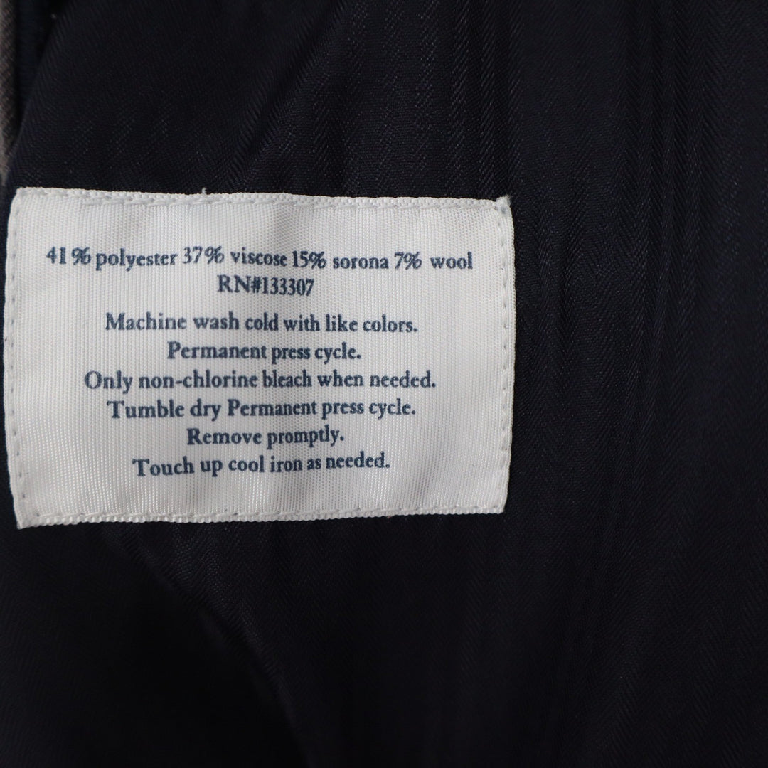 Croft & Barrow Mens Dress Pants 34x30 Charcoal Brown Wool Flat Front Slacks