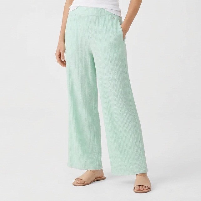 State of Day Intimates Pajama Pants Womens Large Butter Mint Green Ribbed Knit