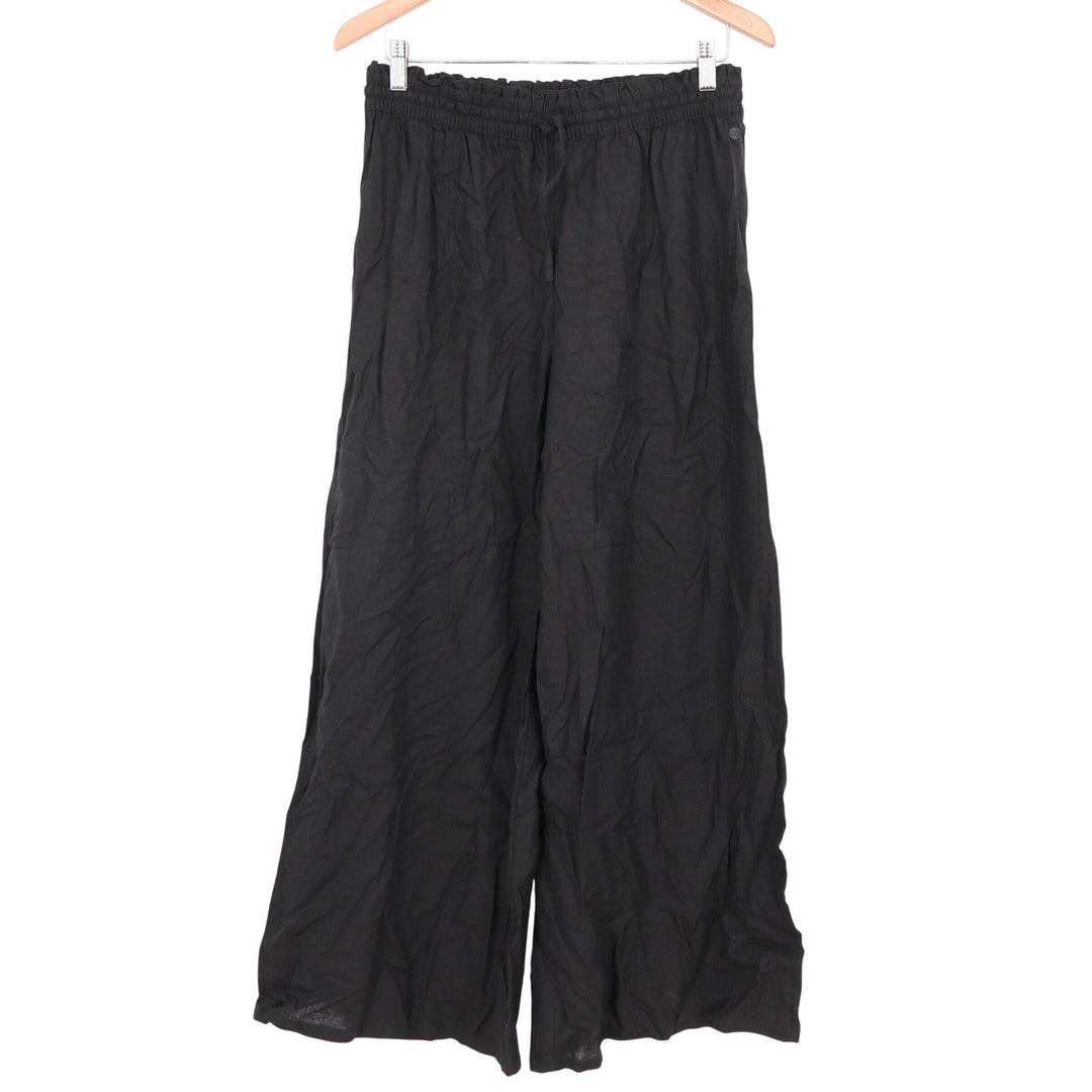 CALIA Womens Pure Black Linen Blend Wide Leg Cover Up Pants Small NWT