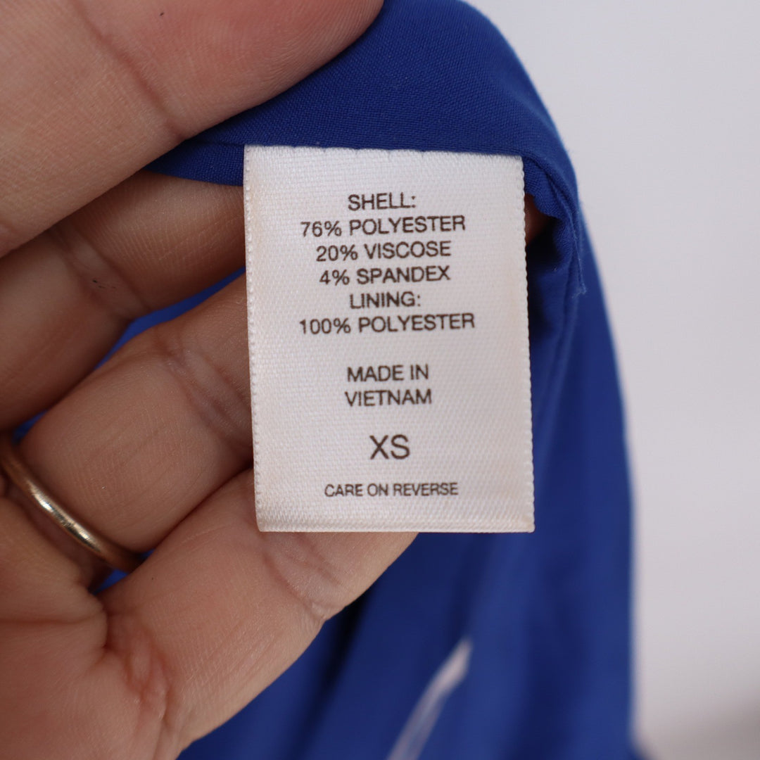 Gabrielle Union Dress Womens XS Sheath Midi Royal Blue Wrap Front Excellent