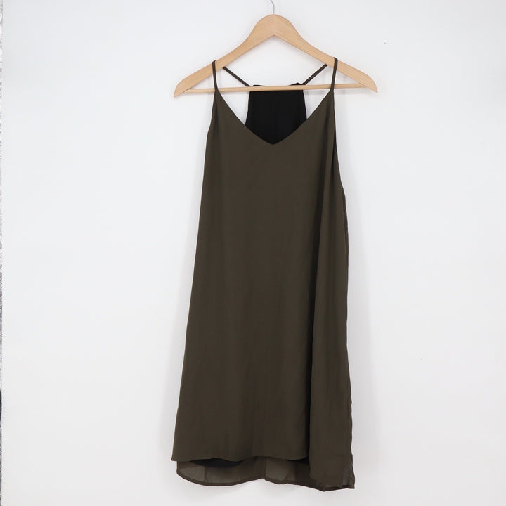 Tempted Dress Women's Large Olive Green Racerback V-Neck Excellent