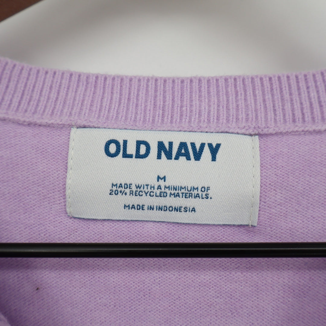 Old Navy Womens Lavender Purple Crew Neck Button Front Cardigan Sweater M