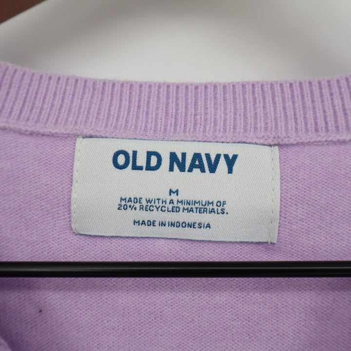 Old Navy Womens Lavender Purple Crew Neck Button Front Cardigan Sweater M