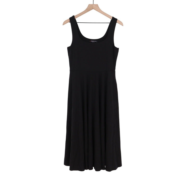 American Giant Black Tank Midi Dress Size L Made in USA