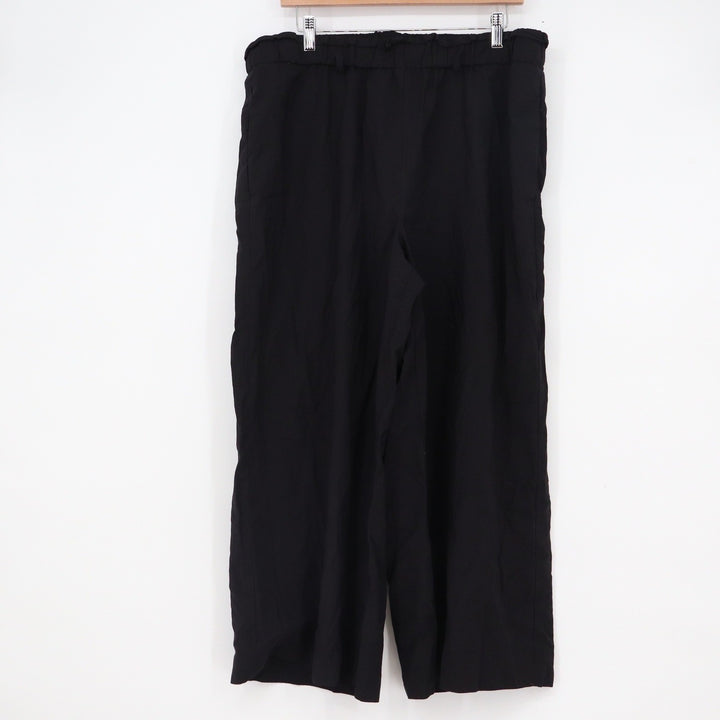 Ann Taylor Factory Black Wide Leg Paperbag Waist Cropped Pants XL