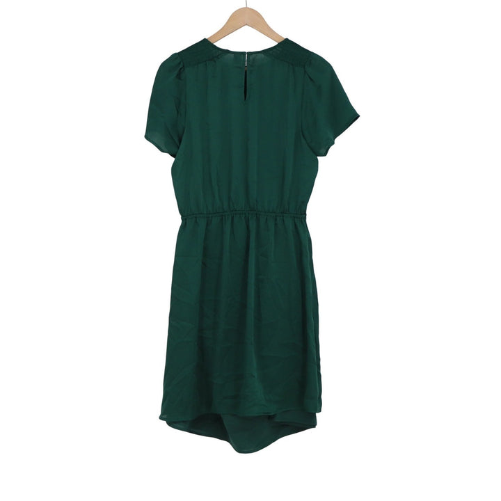 Old Navy Womens Green Smocked Shoulder Elastic Waist Fit & Flare Dress Size M