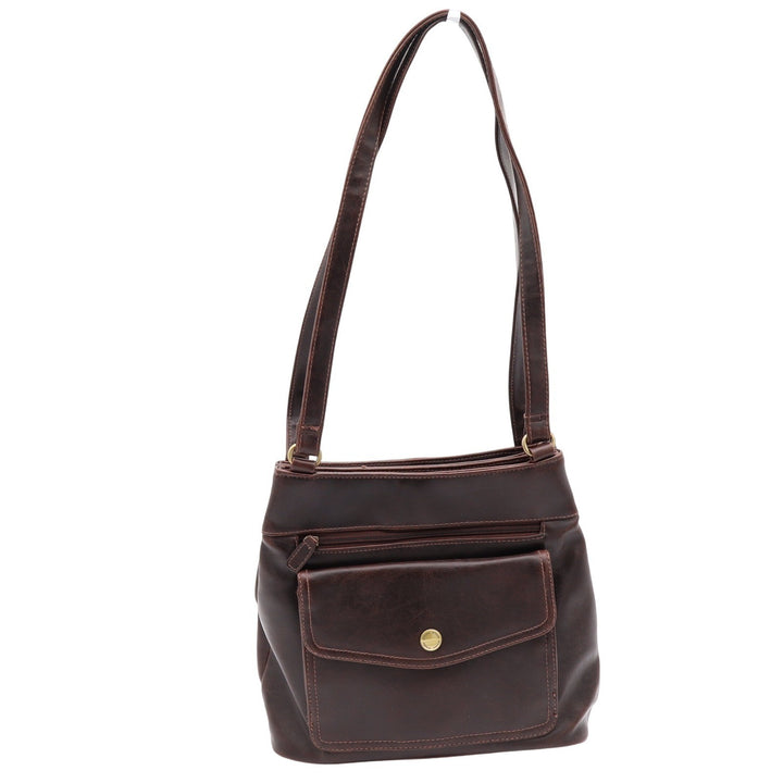 Strada Shoulder Bag Womens OS Brown Faux Leather Multi Pocket Wallet Excellent