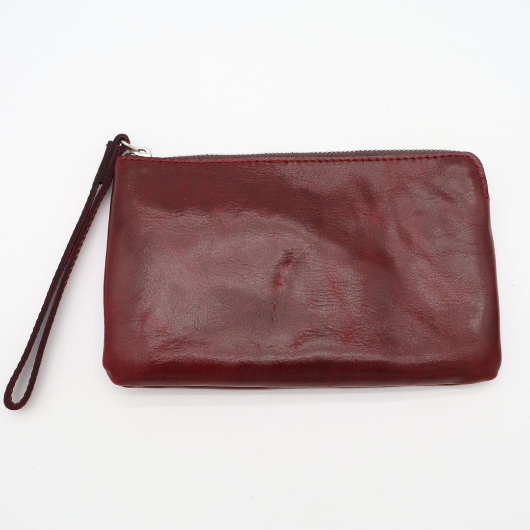 Patricia Nash Capri Wristlet Womens Oxblood Distressed Leather Wrist Wallet
