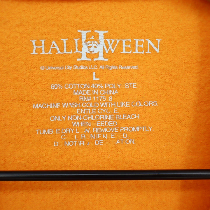 Halloween II Sweatshirt Men L Michael Myers Graphic Orange Horror Movie Exc