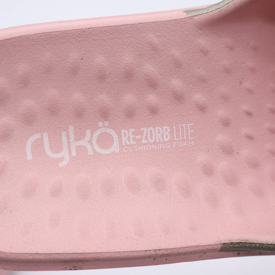 Ryka Restore Slide Sandals Pink Sage Green Re-Zorb Lite Women Size 10