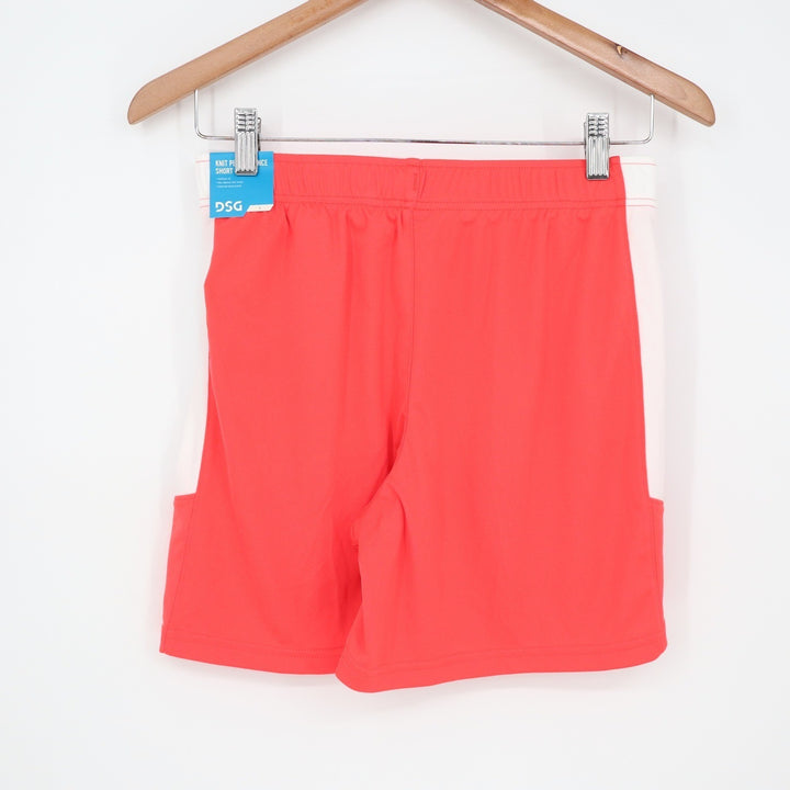 DSG Boys All Sport Short Cabana Coral Pure White L 14-16 Moisture Wicking New