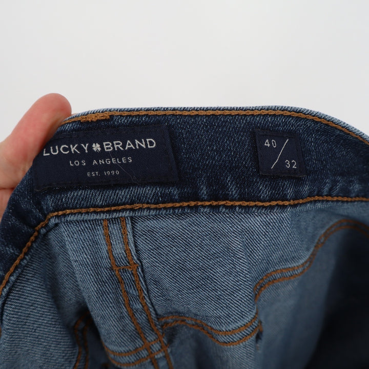 Lucky Brand Jeans Mens 40x32 Blue Denim Cotton Stretch Straight Leg Mid Rise