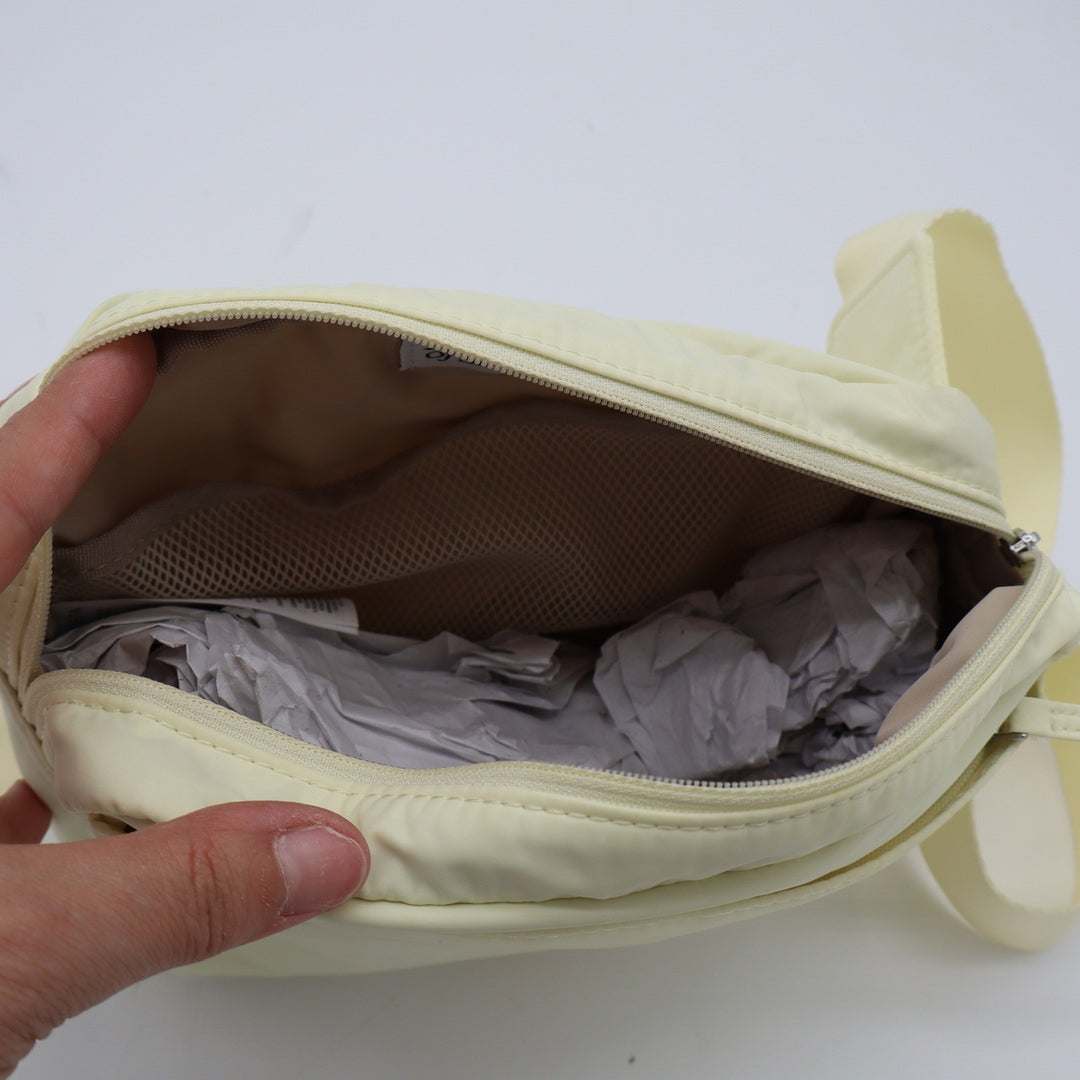 Athleta Excursion Belt Bag Pale Yellow Nylon Fanny Pack Waist Bag