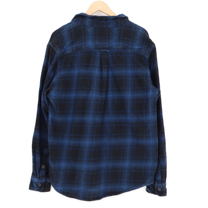 Orvis Mens Blue Black Plaid Flannel Button Down Shirt Classic Collection Size M