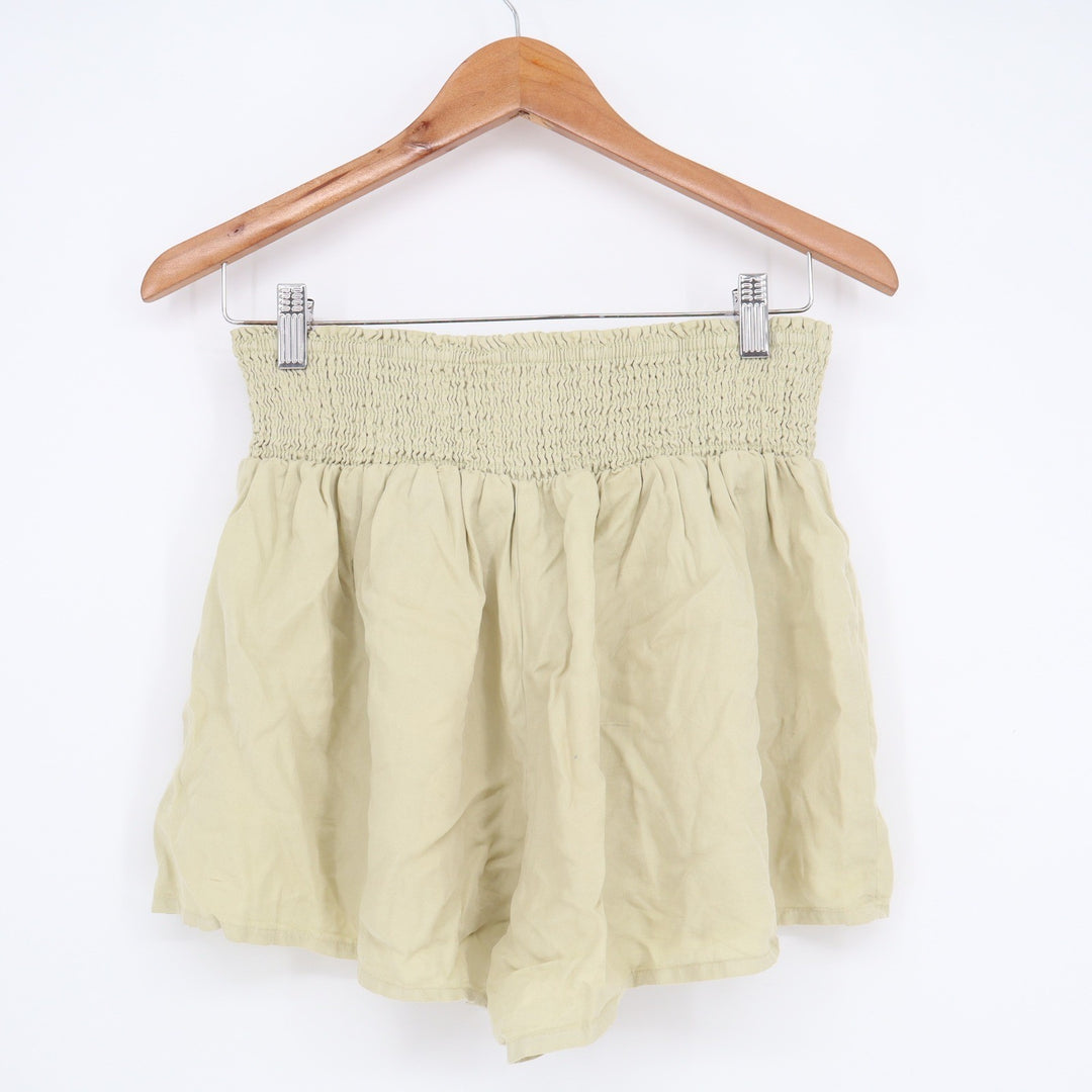Love Tree Womens Sage Green Smocked Waist Tencel Shorts Size Medium