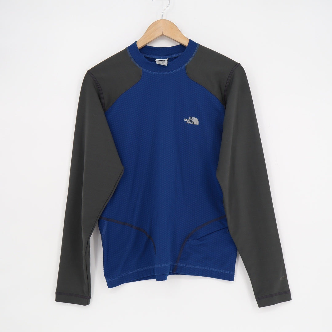 The North Face Flight Series Mens S Blue Grey Waffle Knit Long Sleeve Running