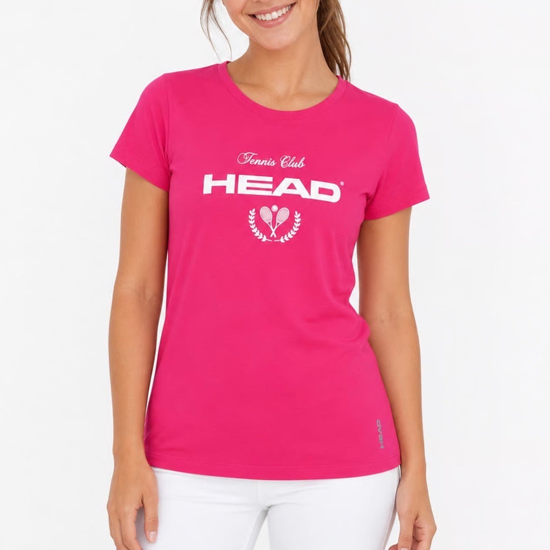 Head Womens Tennis Club Graphic Tee Shirt Proud Pink Small NEW