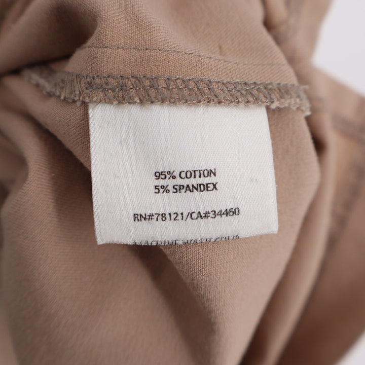 Eileen Fisher Ankle Trousers Women PS Beige Cotton Stretch Side Zip Straight Leg