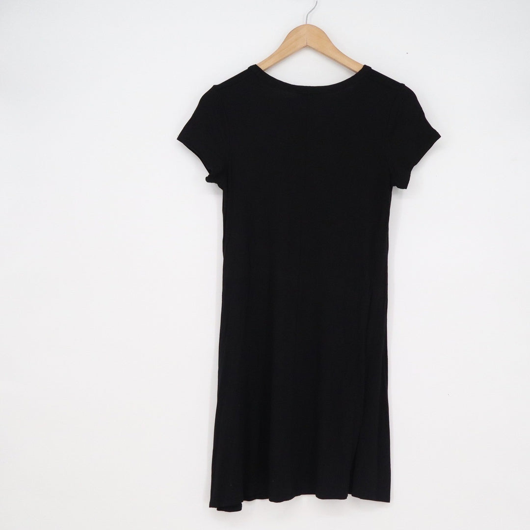 Olivia Rae Womens Black Short Sleeve Scoop Neck T-Shirt Mini Dress Size M