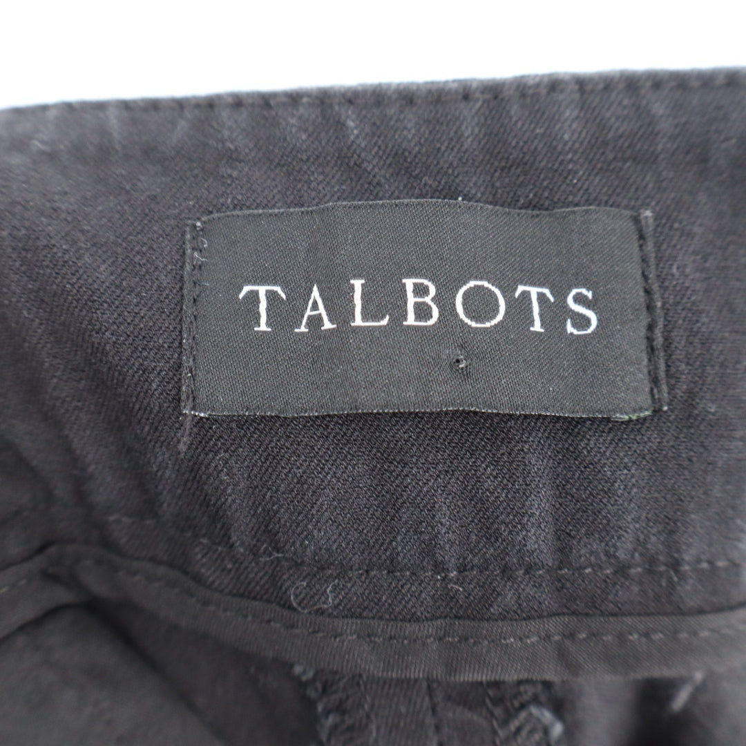 Talbots Chatham Ankle Pant Black Slim Leg Side Zip Trousers Size 16