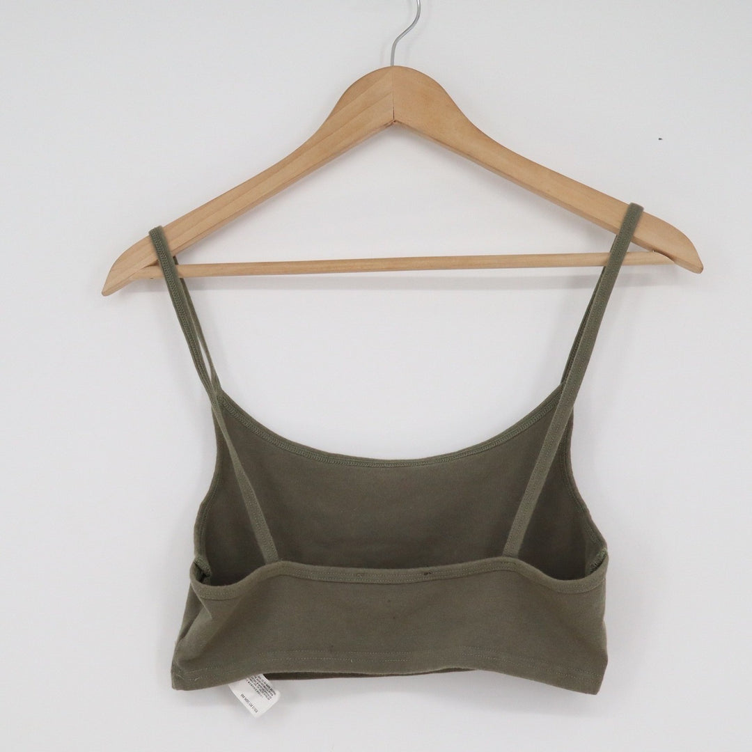 Forever 21 Womens Small Olive Green Cropped Cami Spaghetti Strap Tank Top