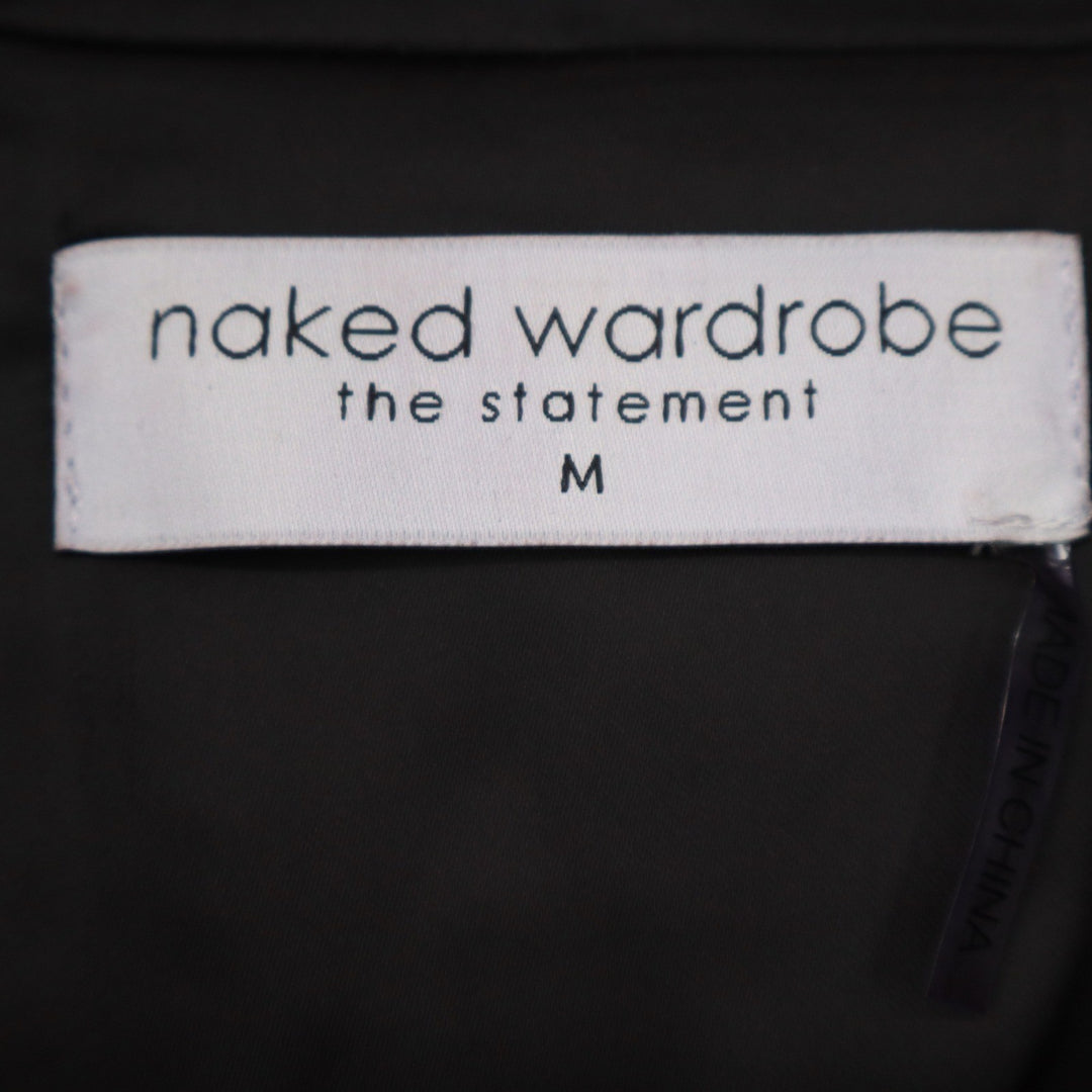 Naked Wardrobe The Statement Black Cropped Garter Blazer Jacket Medium
