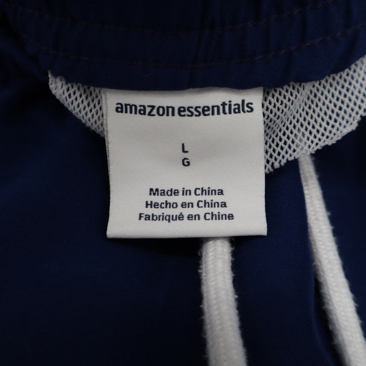 Amazon Essentials Mens Navy Blue Swim Trunks Size L Drawstring Mesh
