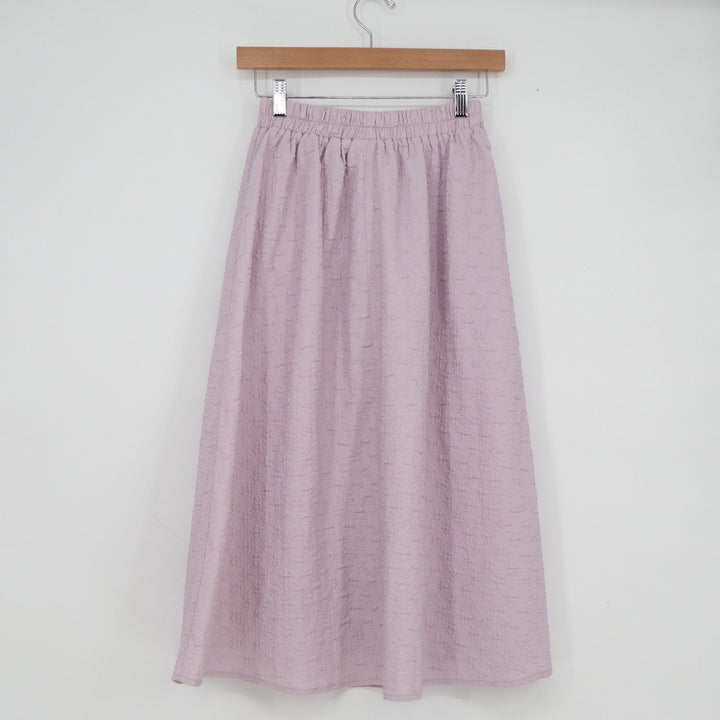 Dazy Lavender Purple Textured A-Line Midi Skirt Elastic Waist Size S
