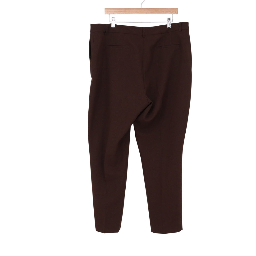 Tahari ASL Brown Crepe Straight Leg Dress Pants Size 18 Professional Trousers