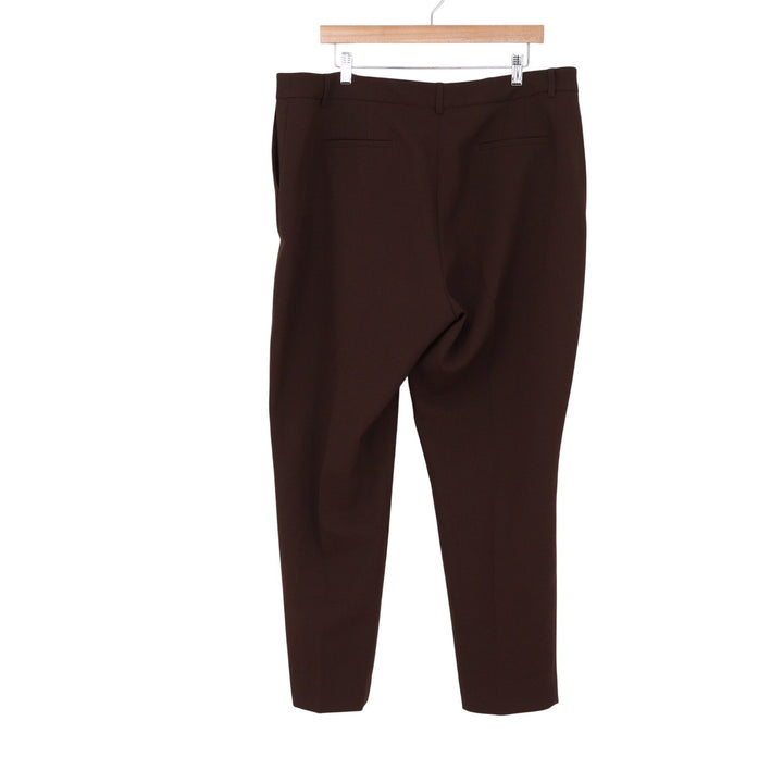 Tahari ASL Brown Crepe Straight Leg Dress Pants Size 18 Professional Trousers