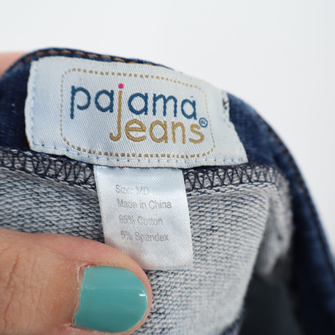 Pajama Jeans Womens Medium Blue Denim Cotton Stretch 5-Pockets Mid Rise Bootcut