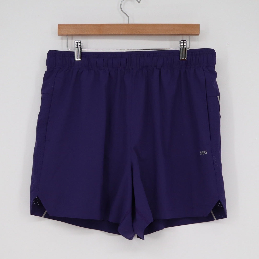 DSG Mens Running Shorts Purple 5 Inch Inseam Lined Athletic Gym Size L